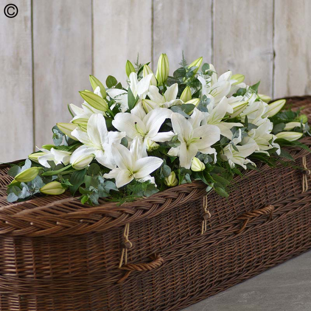 Lily Casket Spray - White