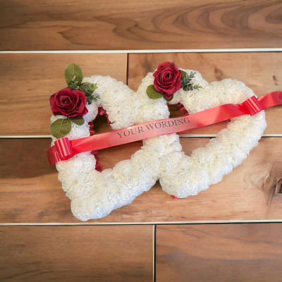 Funeral Double Open Heart - Looking for a thoughtful tribute to express your condolences? Our silk Double Open Heart are perfect for funerals and memorial services.