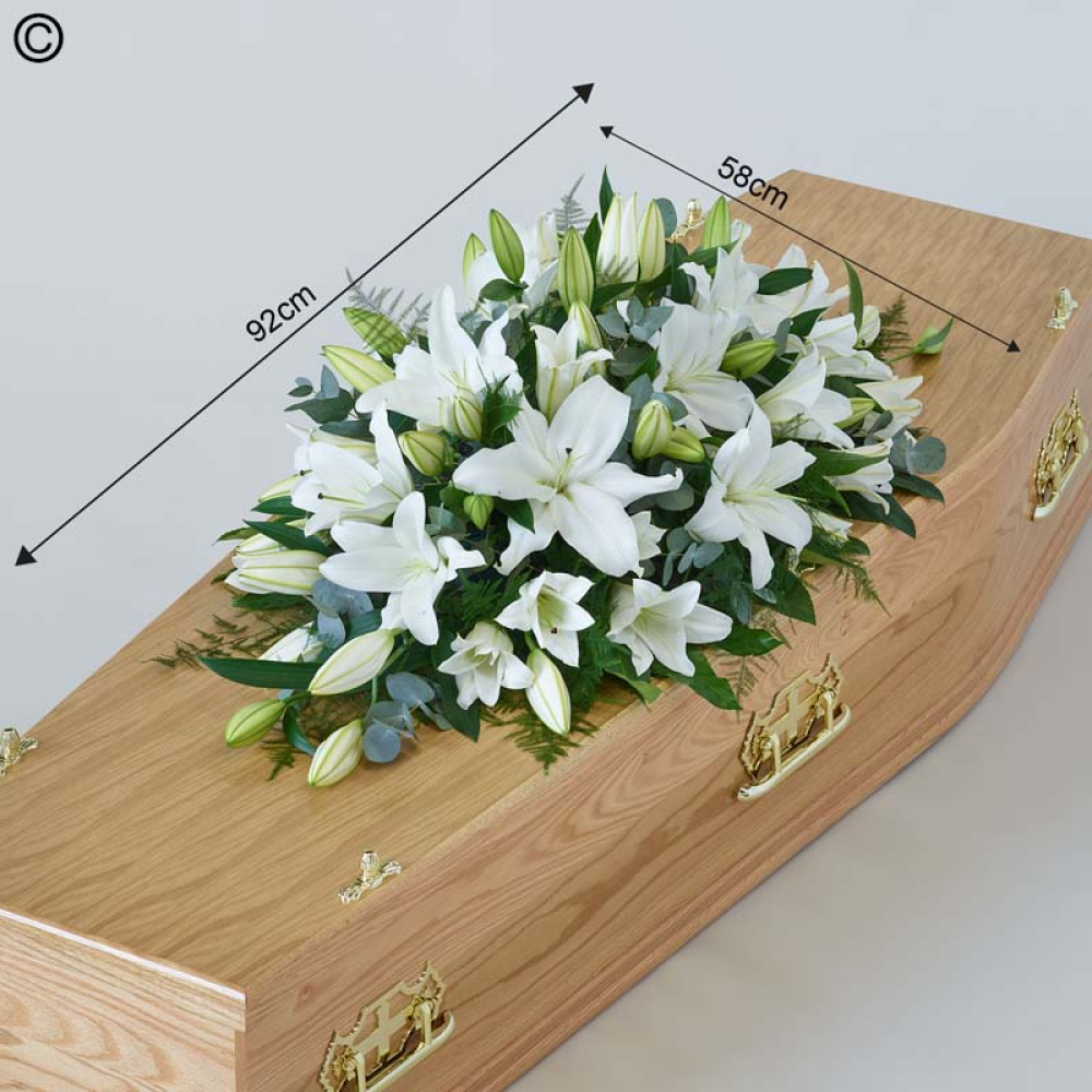 Lily Casket Spray- white